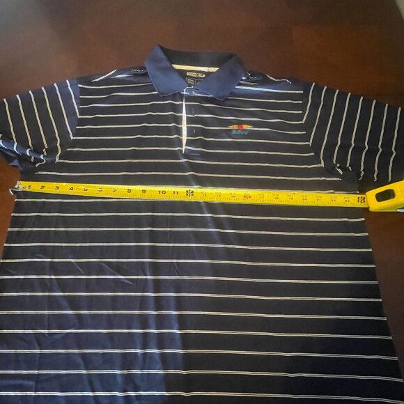 Adidas ClimaCool Baltusrol Golf Polo Shirt Navy & White Stripes L - Picture 6 of 12